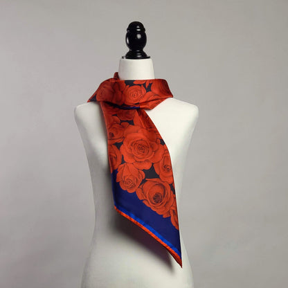 100 Red Roses Silk Twill Scarf