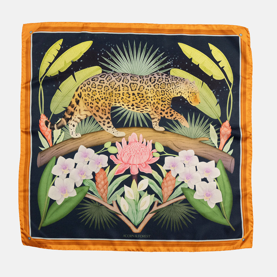 Night in the Jungle Silk Twill Scarf 55cm
