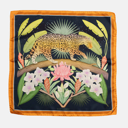 Night in the Jungle Silk Twill Scarf 55cm