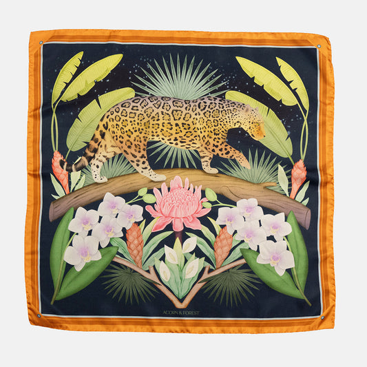 Night in the Jungle Silk Twill Scarf 55cm