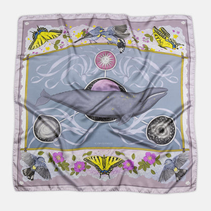 The Grey Whale Lavender Silk Twill Scarf