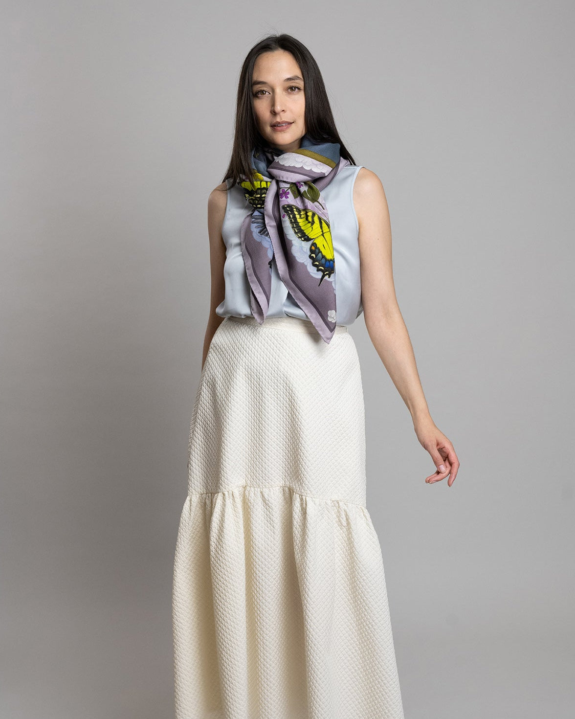 The Grey Whale Lavender Wool/Silk Blend Scarf