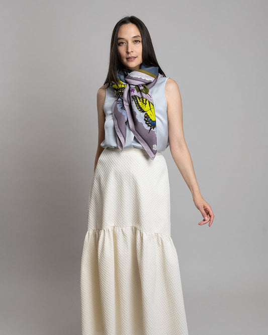 The Grey Whale Lavender Wool/Silk Blend Scarf