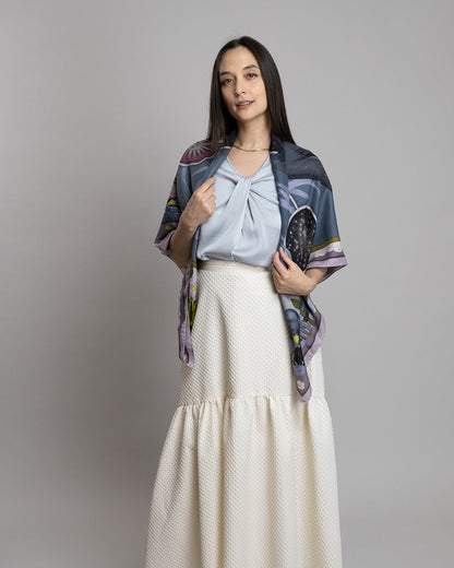 The Grey Whale Lavender Wool/Silk Blend Scarf