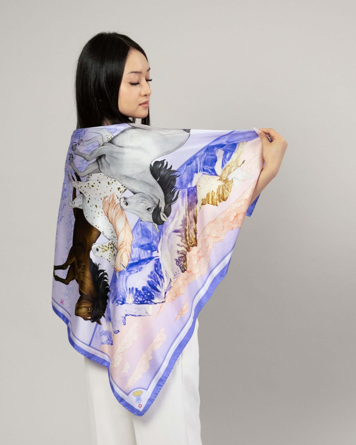 Wild Horizon Periwinkle Dream Silk Scarf
