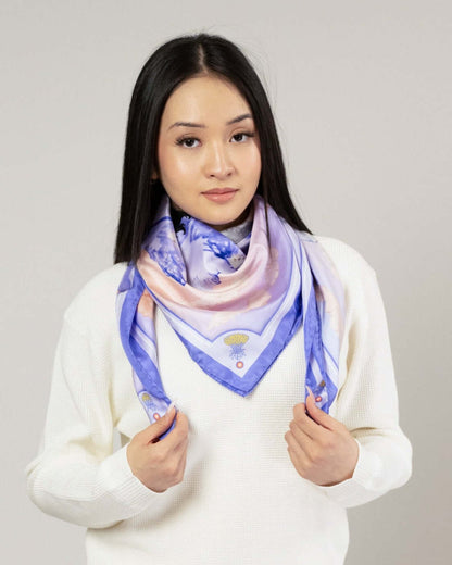 Wild Horizon Periwinkle Dream Silk Scarf