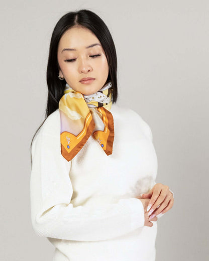 Wild Horizon Sunlit Clay Silk Scarf
