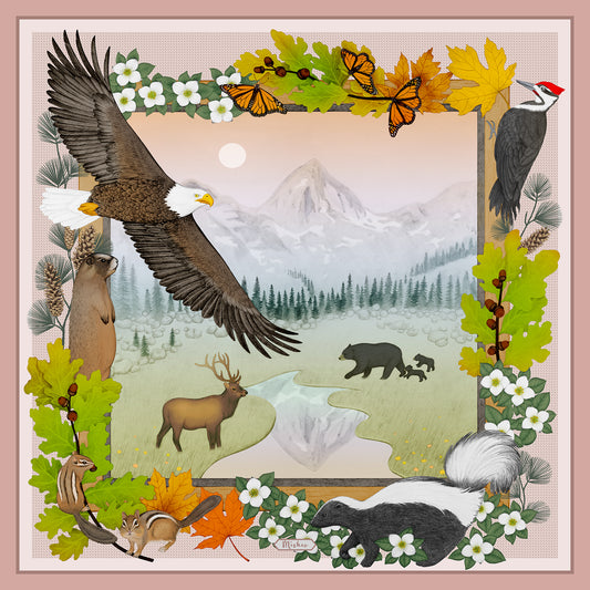 Wildlife of Pacific Northwest Fine Art Unframed Print Blush