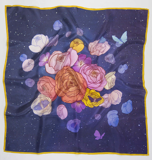 Cosmic Garden Silk Scarf