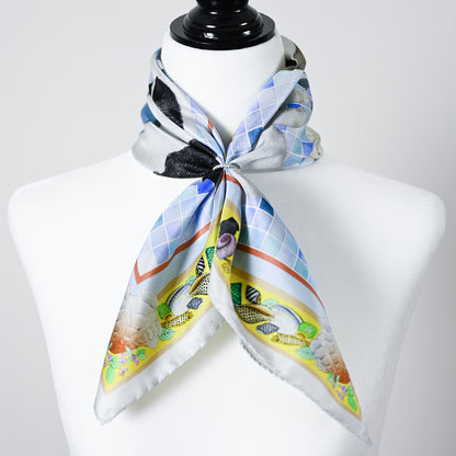 Cats and Shells Silk Scarf 55cm