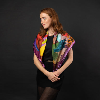 Sunset Feast Luxury Art Scarf