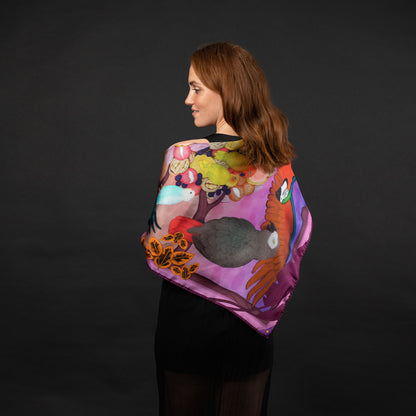 Sunset Feast Luxury Art Scarf