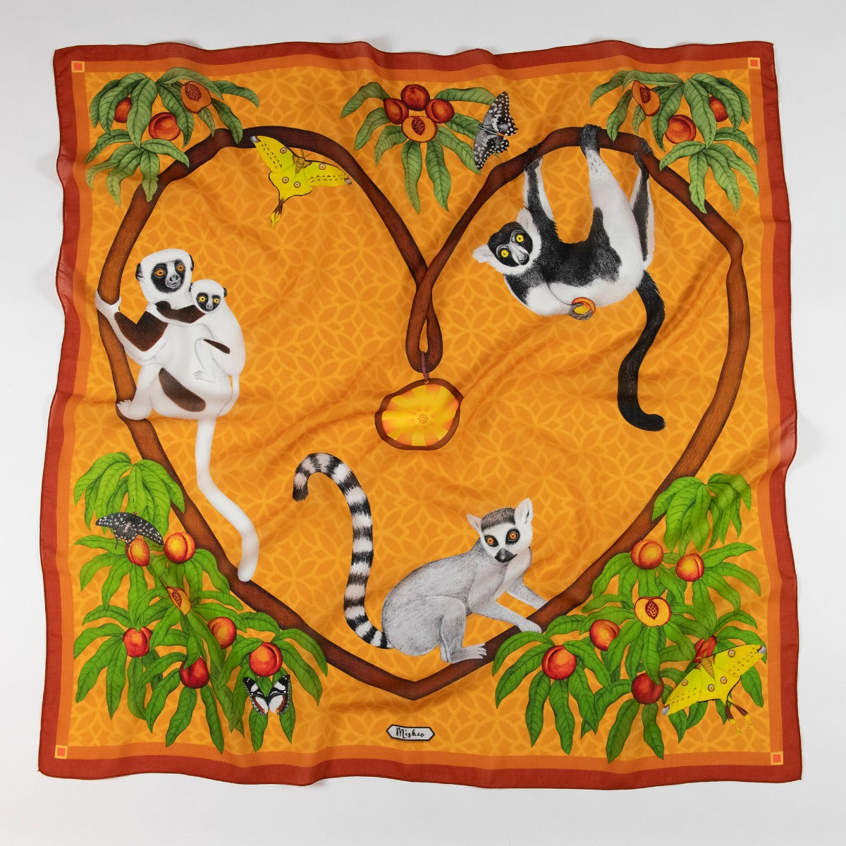 Lemurs of Madagascar (Honey) Eco Friendly Tencel Scarf