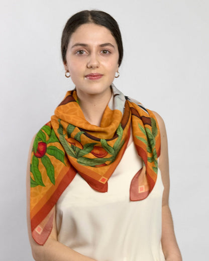 Lemurs of Madagascar (Honey) Eco Friendly Tencel Scarf