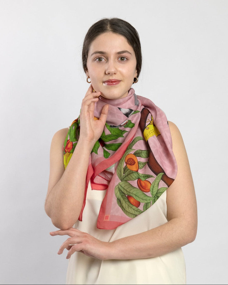 Lemurs of Madagascar (Rose) Eco Friendly Tencel Scarf