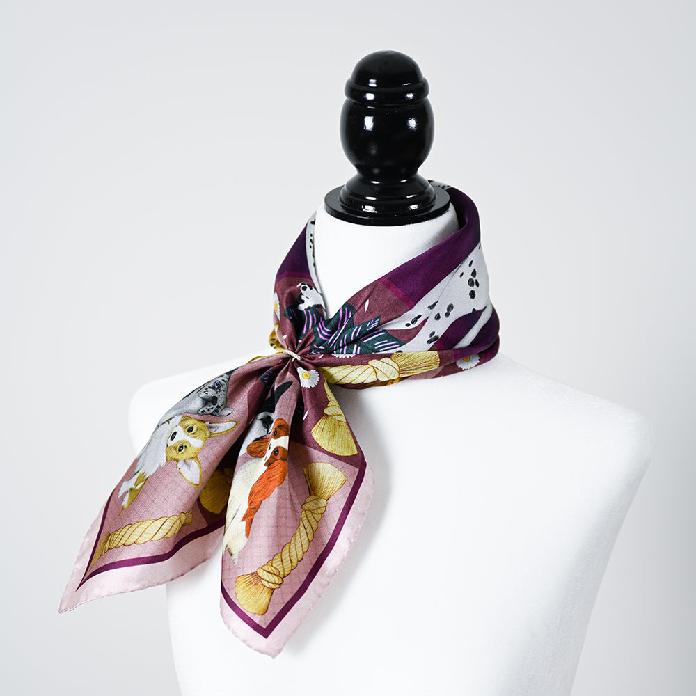 My Beloved Pets Dogs and Puppies Silk Scarf 55cm