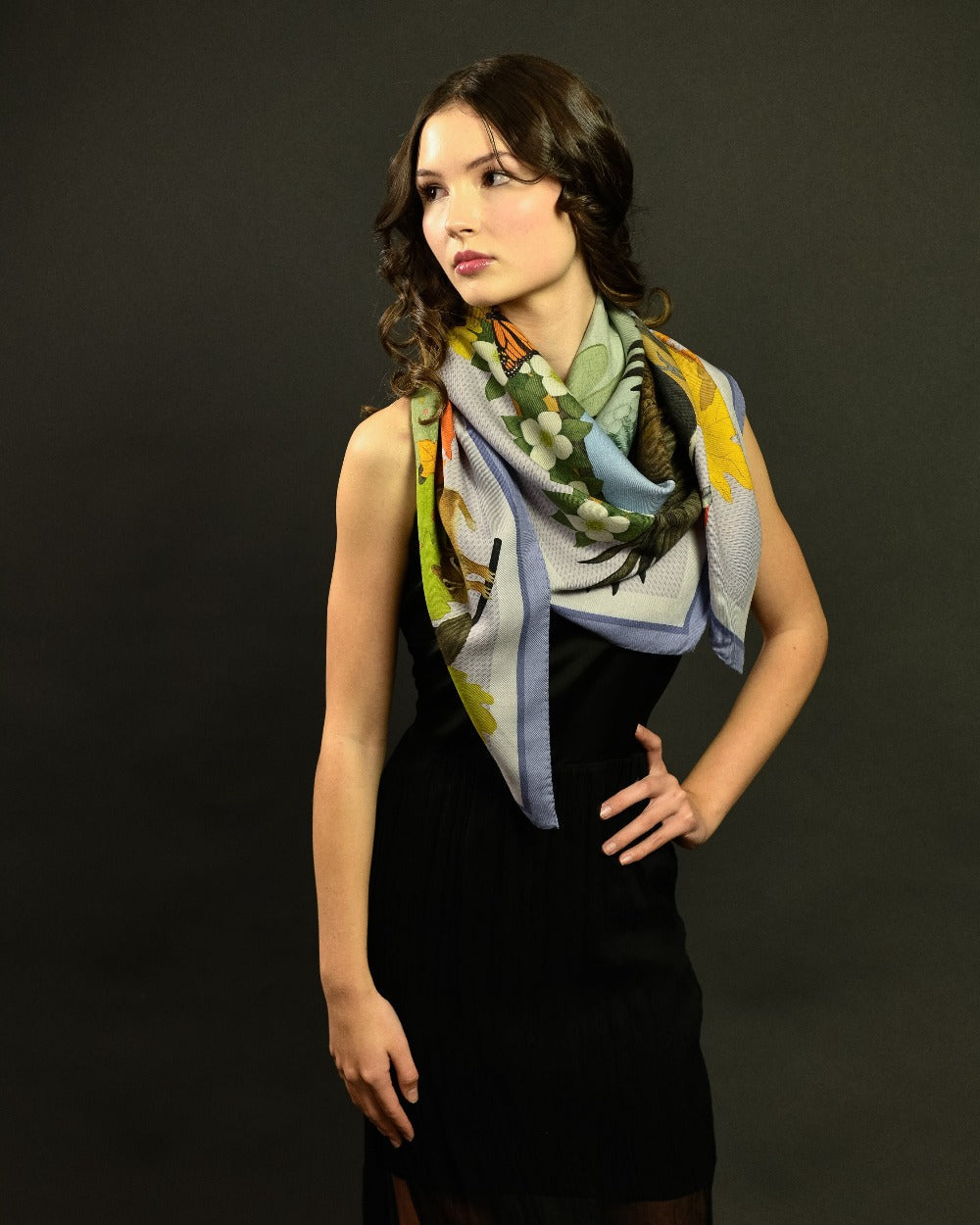 Wildlife of Pacific Northwest Lake Wool Silk Scarf